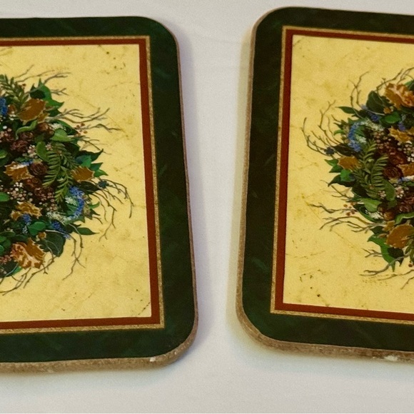 Vintage Pimpernel Holiday Coasters Set of 6 - Cork Back - Good Condition - Picture 13 of 16